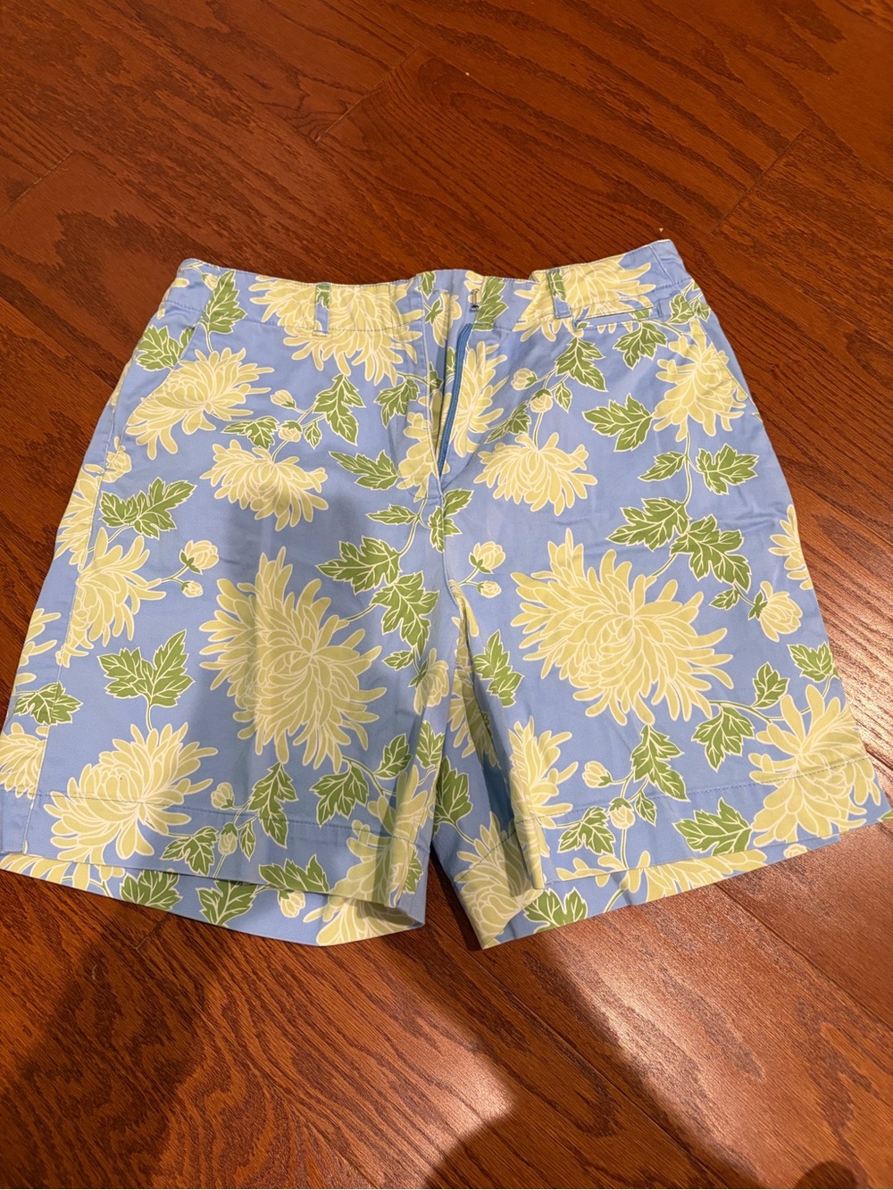 Talbots Light Blue Floral Bermuda Shorts